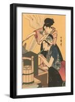 Japanese Woodblock, Cooking-null-Framed Art Print