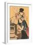 Japanese Woodblock, Cooking-null-Framed Art Print