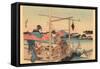 Japanese Woodblock, Fishing-null-Framed Stretched Canvas