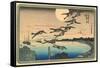 Japanese Woodblock, Flying Geese-null-Framed Stretched Canvas