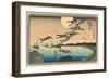 Japanese Woodblock, Flying Geese-null-Framed Art Print