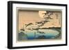 Japanese Woodblock, Flying Geese-null-Framed Art Print