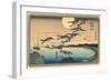 Japanese Woodblock, Flying Geese-null-Framed Art Print