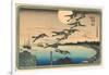 Japanese Woodblock, Flying Geese-null-Framed Art Print