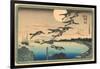 Japanese Woodblock, Flying Geese-null-Framed Art Print