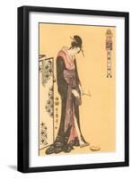 Japanese Woodblock, Geisha-null-Framed Art Print