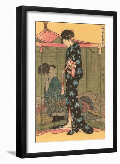 Japanese Woodblock, Geishas-null-Framed Art Print