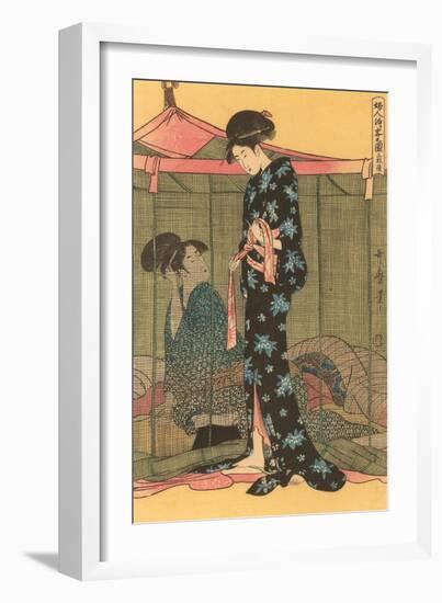 Japanese Woodblock, Geishas-null-Framed Art Print