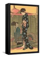 Japanese Woodblock, Geishas-null-Framed Stretched Canvas