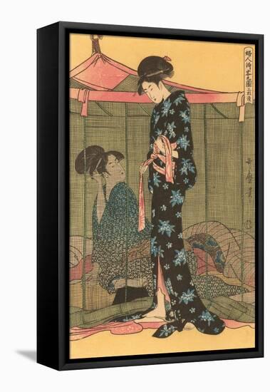 Japanese Woodblock, Geishas-null-Framed Stretched Canvas