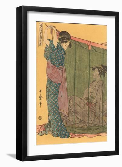 Japanese Woodblock, Geishas-null-Framed Art Print