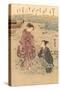Japanese Woodblock, Japanese Women on Shore-null-Stretched Canvas