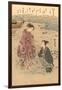 Japanese Woodblock, Japanese Women on Shore-null-Framed Art Print