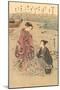 Japanese Woodblock, Japanese Women on Shore-null-Mounted Art Print