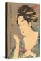 Japanese Woodblock, Lady Applying Lip Gloss-null-Stretched Canvas