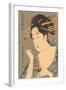 Japanese Woodblock, Lady Applying Lip Gloss-null-Framed Art Print
