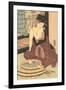 Japanese Woodblock, Lady at Bath-null-Framed Art Print