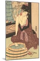 Japanese Woodblock, Lady at Bath-null-Mounted Art Print