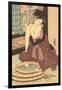 Japanese Woodblock, Lady at Bath-null-Framed Art Print