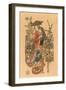 Japanese Woodblock, Lady Flower Seller-null-Framed Art Print