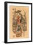 Japanese Woodblock, Lady Flower Seller-null-Framed Art Print