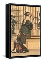 Japanese Woodblock, Lady's Portrait-null-Framed Stretched Canvas