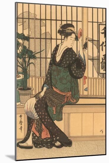 Japanese Woodblock, Lady's Portrait-null-Mounted Art Print