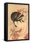 Japanese Woodblock, Lady with Curly Straws-null-Framed Stretched Canvas