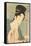 Japanese Woodblock, Lady with Scroll-null-Framed Stretched Canvas