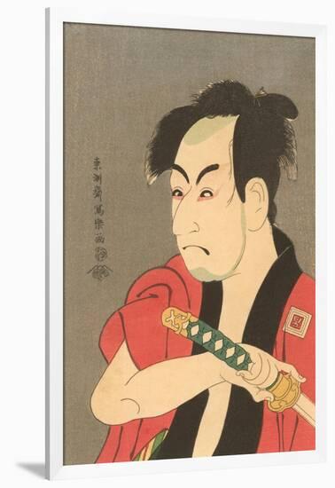 Japanese Woodblock, Man's Portrait-null-Framed Art Print