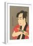 Japanese Woodblock, Man's Portrait-null-Framed Art Print