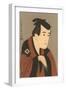 Japanese Woodblock, Man's Portrait-null-Framed Art Print