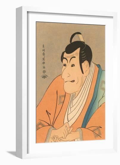 Japanese Woodblock, Man's Portrait-null-Framed Art Print