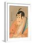 Japanese Woodblock, Man's Portrait-null-Framed Art Print