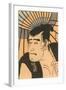 Japanese Woodblock, Man's Portrait-null-Framed Art Print