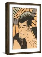 Japanese Woodblock, Man's Portrait-null-Framed Art Print