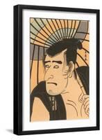 Japanese Woodblock, Man's Portrait-null-Framed Art Print