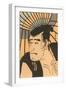 Japanese Woodblock, Man's Portrait-null-Framed Art Print