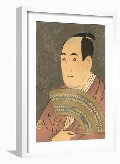 Japanese Woodblock, Man's Portrait-null-Framed Art Print