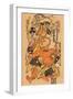 Japanese Woodblock, Man with Demon-null-Framed Art Print