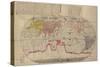 Japanese Woodblock map Based on Matteo Ricci's World map which was published in China in 1602.-null-Stretched Canvas