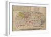 Japanese Woodblock map Based on Matteo Ricci's World map which was published in China in 1602.-null-Framed Art Print