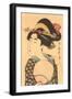Japanese Woodblock - Portrait of Woman with Fan-null-Framed Art Print