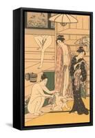 Japanese Woodblock, Public Baths-null-Framed Stretched Canvas