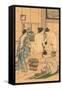 Japanese Woodblock, Public Baths-null-Framed Stretched Canvas