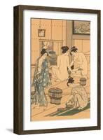 Japanese Woodblock, Public Baths-null-Framed Art Print