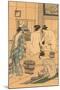 Japanese Woodblock, Public Baths-null-Mounted Art Print