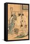 Japanese Woodblock, Public Baths-null-Framed Stretched Canvas