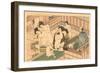 Japanese Woodblock, Public Baths-null-Framed Art Print