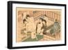 Japanese Woodblock, Public Baths-null-Framed Art Print